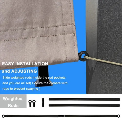Vista 5 de Alion Home Toldo universal impermeable para pérgola – Toldo de repuesto para pérgola – Cubierta de sombra ajustable para exteriores con varillas