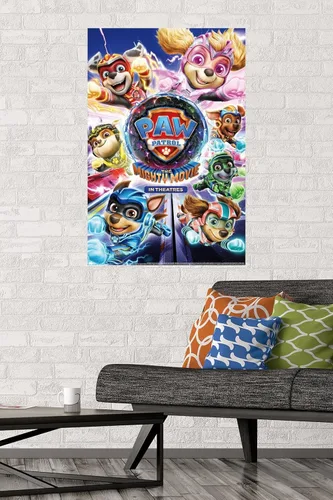 Vista 2 de Trends International Nickelodeon Paw Patrol: The Mighty Movie - Póster de pared de una hoja, 22.37 x 34.00 pulgadas, paquete de póster y montaje