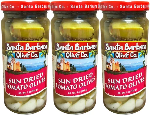 Vista 35 de Aceitunas verdes rellenas de anchoas sin hueso de Santa Barbara, perfectas para tablas de embutidos, ensaladas, pizza y pasta, paquete de 3, 5 onzas