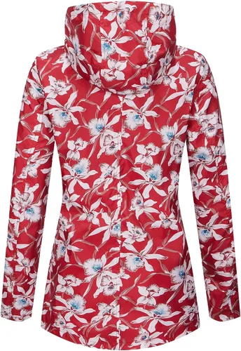 Vista 2 de RISISSIDA Women Reversible Floral Print Jacket Hooded Spring Fall Fashion, Casual Lightweight Waterproof Thin Transition Coat