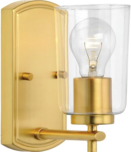Vista 29 de Progress Lighting Adley Collection - Lámpara de tocador de baño tradicional con 3 luces, de cristal transparente, color negro mate, 7-5/8 x 23 Mate