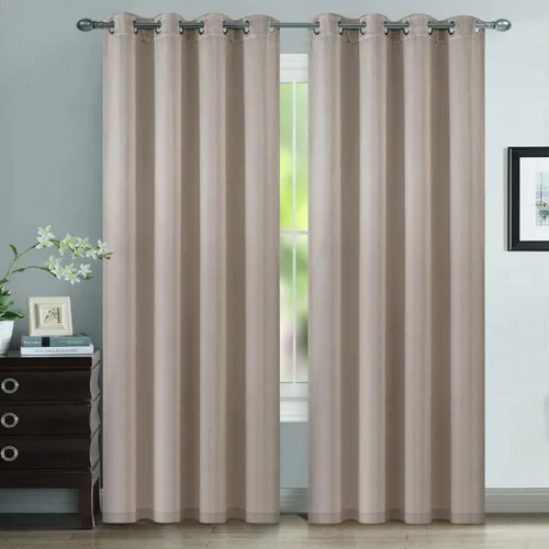 Vista 3 de LUXE WEAVERS Eco Collection - Par de paneles de ventana, color crema, 100% opacas, 63 pulgadas de largo Curtains for Bedrooms, Machine Washable