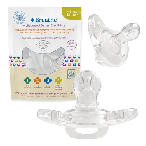 Vista 10 de Chupete Breathe Baby – Diseño Patentado para el Desarrollo Oral y Facial Natural - Libre de BPA, Libre de Látex, Desarrollado por Pediatras - Apto