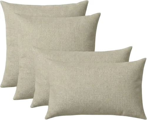 Vista 49 de RSH DECOR: Sunbrella Juego de 4 almohadas lumbares y cuadradas 20 x 12 pulgadas y 17 x 17 pulgadas Tela resistente al agua y a la decoloración