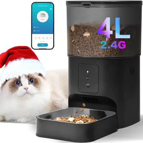 Vista 13 de Comedero automático para gatos, dispensador de alimentos Blanco