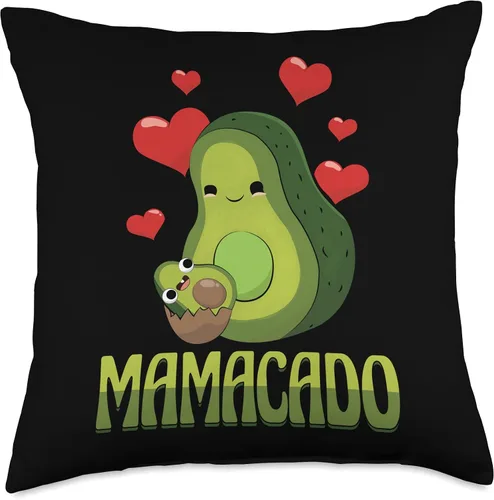 Vista 5 de Avocado By VM Mamacado - Almohada divertida con diseño de fruta de aguacate verde, 16 x 16 pulgadas, multicolor
