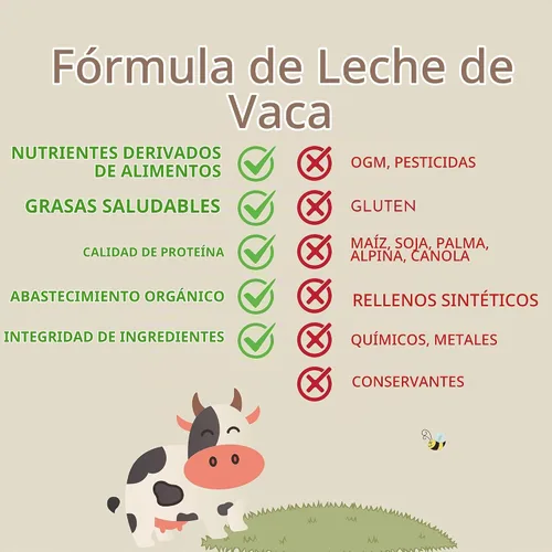 Vista 5 de Fórmula de leche de vaca de baja temperatura, 12 onzas / 340g - Más de 12 meses, fabricada en los Estados Unidos, fácil de digerir con aceite