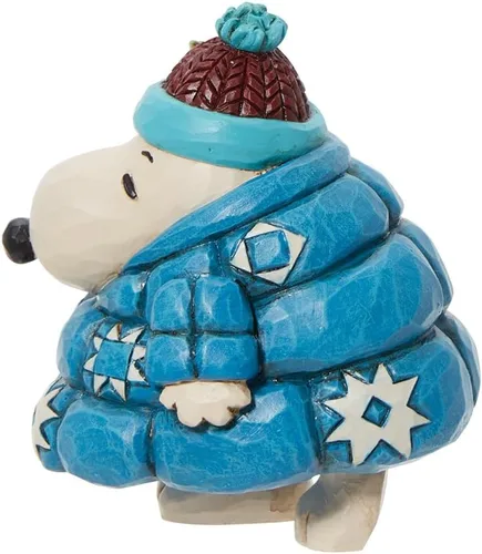 Vista 5 de Enesco Peanuts by Jim Shore Snoopy - Figura de minaiture con chaqueta acolchada, 3.3 pulgadas, multicolor