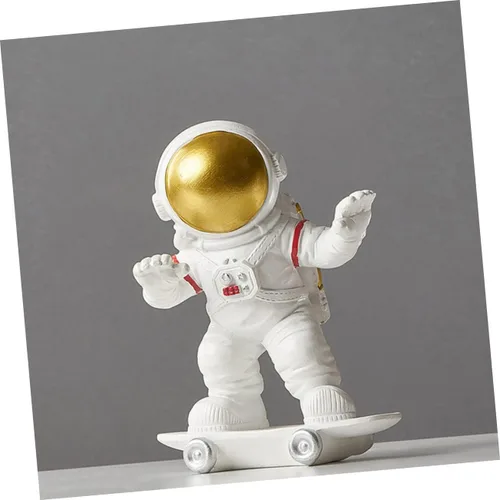 Vista 4 de Mini estatua adorable figura de astronauta para decoración del hogar como regalo para niño y niña, diseño para fiestas y oportunidades fotográficas
