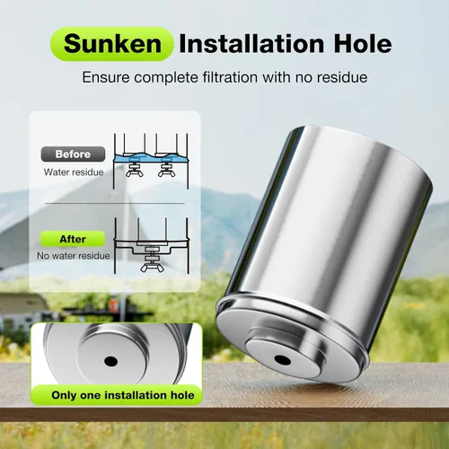 Vista 5 de Purewell Sistema de filtro de agua de gravedad portátil de 1.0 galones, sistema de encimera de ultrafiltración de 3 etapas de 0.01 μm con ventana
