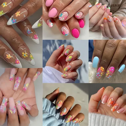 Vista 3 de 30 hojas de calcomanías de arte de uñas, flores, rosas, margaritas, cerezos, flores, 3D, autoadhesivas, calcomanías para uñas, corazón, crisantemo