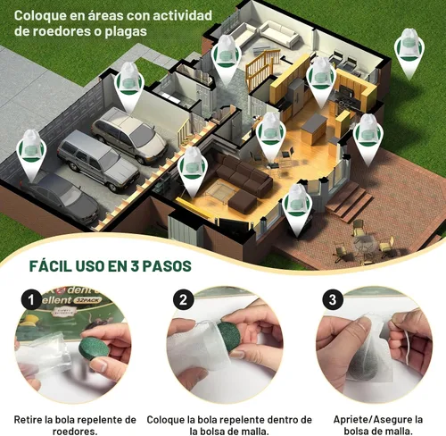 Vista 6 de 32PCS repelente de roedores, aceite de menta natural para ratones