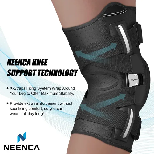 Vista 5 de NEENCA Rodillera profesional para dolor de rodilla, soporte de rodilla articulado. HX034-US-XXL-test1