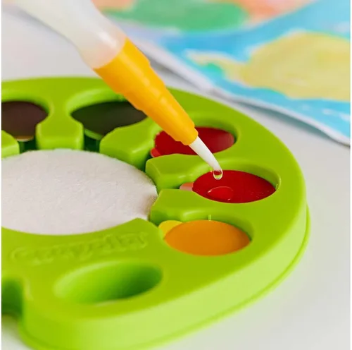 Vista 2 de Crayola Paleta de Acuarela Pop & Paint, Kit de Pintura Lavable, Set de Pintura de Acuarela Sin Desorden para Niños, Artes y Manualidades, Regalos