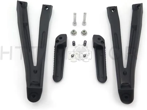 Vista 3 de MT390-005-BK - Soporte de clavijas de pie de pasajero trasero negro plateado compatible con Yzf R1 2004-2008