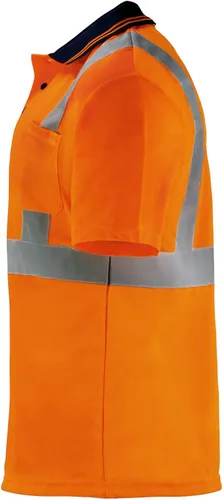 Vista 5 de JORESTECH Polo de alta visibilidad, ANSI clase 2, ropa de trabajo de seguridad, tela Birdseye con cinta reflectante