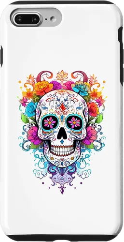 Vista 12 de Halloween Sugar Skull Flower Calavera Dia De Los Muertos Case for iPhone 17