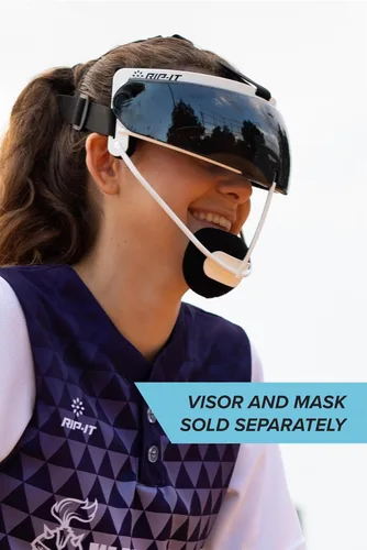 Vista 6 de RIP-IT Visera de sóftbol, ligera y cómoda, se adapta a todas las máscaras de RIP-IT Defense Fielder, gris humo