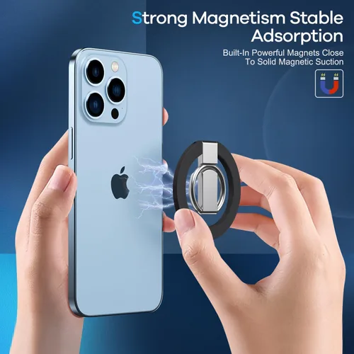 Vista 6 de Soporte de anillo de teléfono profesional ajustable con soporte magnético para iPhone 11 12 13 14 15 16 17 Pro Max Samsung Galaxy Business