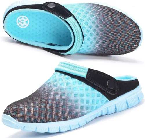Vista 8 de Hsyooes Zapatos de jardín para hombre y mujer, zapatos de jardín de malla transpirable, antideslizantes, sandalias de playa para exteriores, unisex