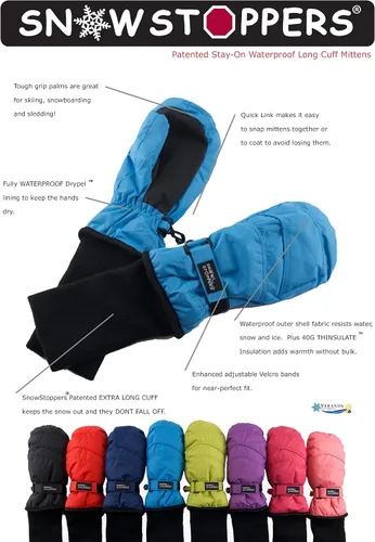 Vista 4 de SnowStoppers Manoplas de invierno impermeables para niños