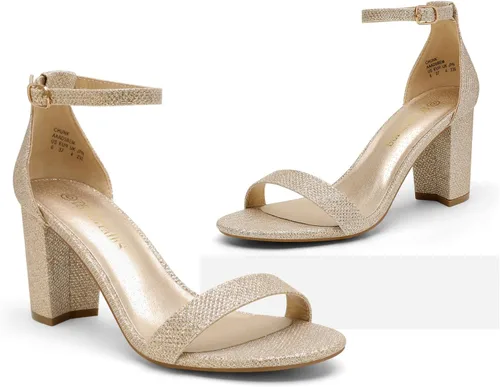 Vista 2 de DREAM PAIRS - Sandalias de tacón grueso y bajo para mujer