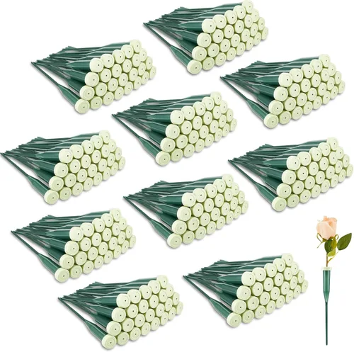 Vista 8 de Tessco for you 150 tubos de agua florales de 6 pulgadas, suministros de flores de plástico para flores frescas con tapa de goma para arreglos