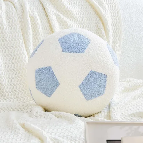 Vista 9 de Uvvyui Almohada de fútbol de fútbol, redonda, estética, decoración del hogar, almohada decorativa suave para fútbol, pelota deportiva, almohadas