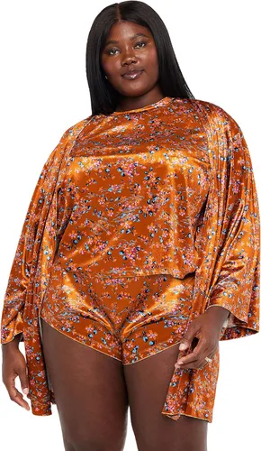 Vista 2 de Savage X womens Psychedelic Velvet Short Robe
