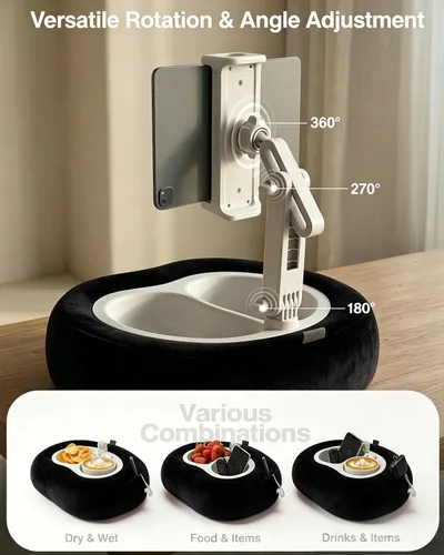 Vista 5 de Miledi Tablet Pillow Stand for Bed with 360° Rotating Holder, Black
