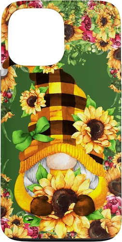 Vista 23 de iPhone 16 Unique Summer Gnome For Hippie With Cute Sunflower Gnomie Case