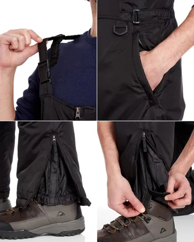 Vista 5 de Bass Creek Outfitters Babero de nieve aislado para hombre - Pantalones de esquí para snowboard resistentes al agua (tallas M-3X)
