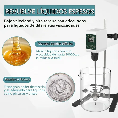 Vista 3 de Agitador aéreo OS-5S, 10L (H₂O), 100-1200RPM, 10000mPas, H-Base