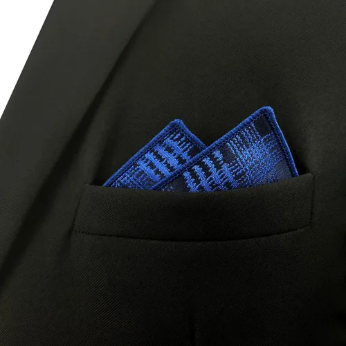 Vista 5 de S&W SHLAX&WING Checkered Pocket Squares for Men Hanky Checks 12.6" Large