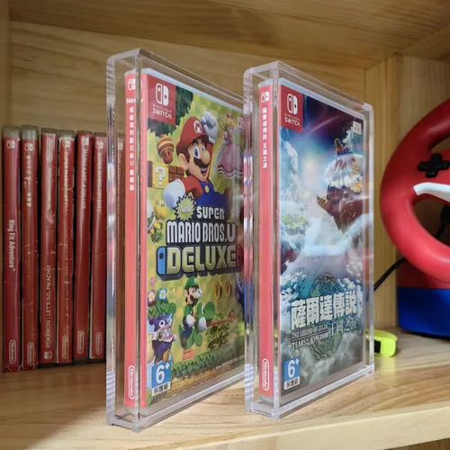 Vista 5 de Clear Acrylic Protective Case Compatible for Nintendo Switch Games,4MM Thick Protective Cover Display Case Protector for Switch Games Box (Pack of 2)