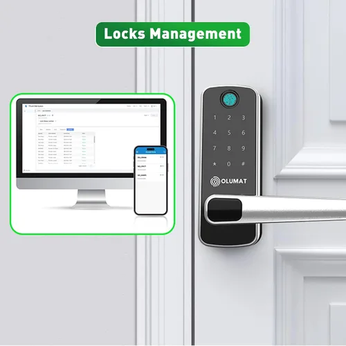 Vista 8 de Olumat Cerradura inteligente con sensor de puerta, huellas dactilares, código, entrada sin llave, fácil instalación, garantía de satisfacción de 30