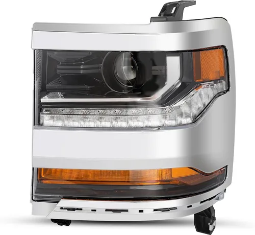 Vista 16 de Ensamble de faro HID/Xenón SOCKIR Compatible con Chevy Silverado 1500 2016-2019/19 Chevy Silverado 1500 LD [con bombilla HID D5S] con DRL LED