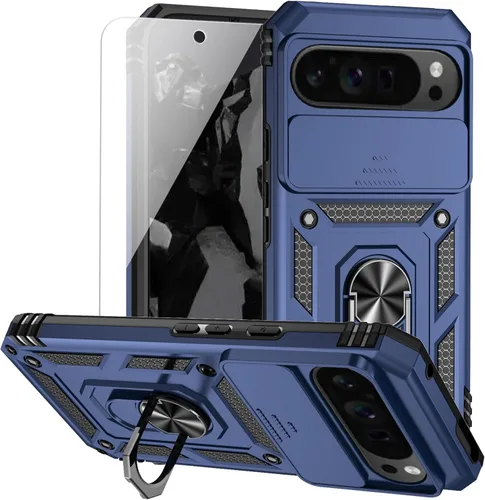 Vista 16 de Funda para Google Pixel 9 Pro XL con cubierta para lente de cámara, protector de pantalla HD, doble capa de grado militar a prueba de caídas