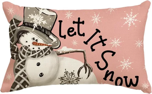 Vista 11 de AVOIN colorlife Funda de almohada de Navidad de invierno, diseño de lunares, muñeco de nieve I Smell, color negro nieve, 12 x 20 pulgadas