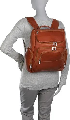 Vista 5 de Piel Leather Mochila para portátil con múltiples bolsillos, Saddle, Mochila para portátil con múltiples bolsillos