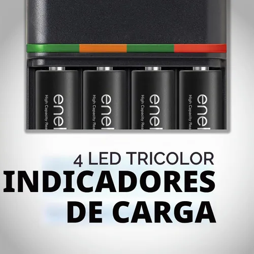 Vista 6 de Eneloop Panasonic K-KJ55KHC86A pro - Batería recargable de alta capacidad, 8AA, 6AAA, cargador de batería rápido de 4 horas y estuche