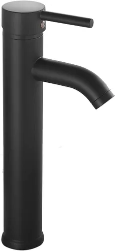Vista 9 de Grifo de lavabo de baño negro a juego con desagüe desplegable con desbordamiento de una sola manija de un agujero, grifo de baño de latón para baño