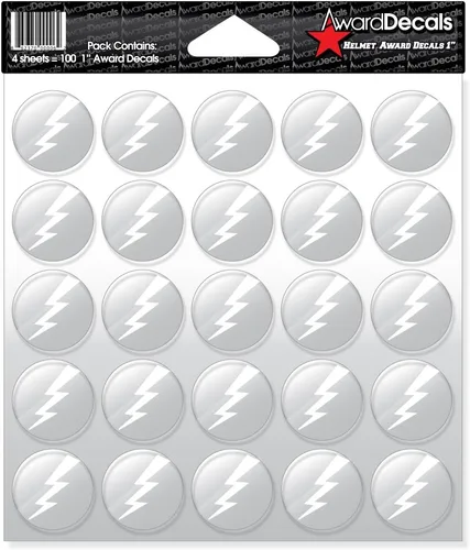 Vista 12 de Award Decals Juego de calcomanías de rayo (negro sobre transparente) (100 calcomanías de 1 pulgada), calcomanías originales Award Decals prémium