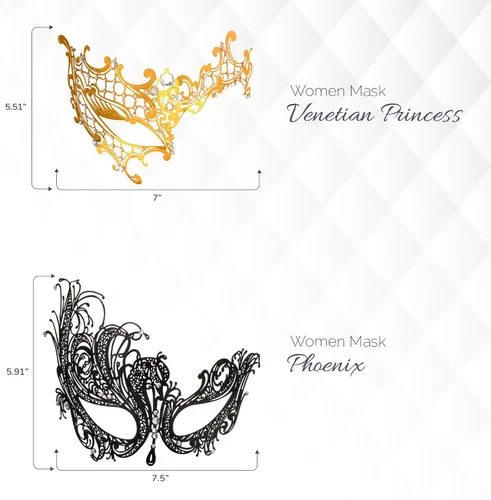 Vista 33 de Masquerade Mask for Couples Women and Men - 3 Pack Venetian Gold and Black Lace, Mardi Gras Mask