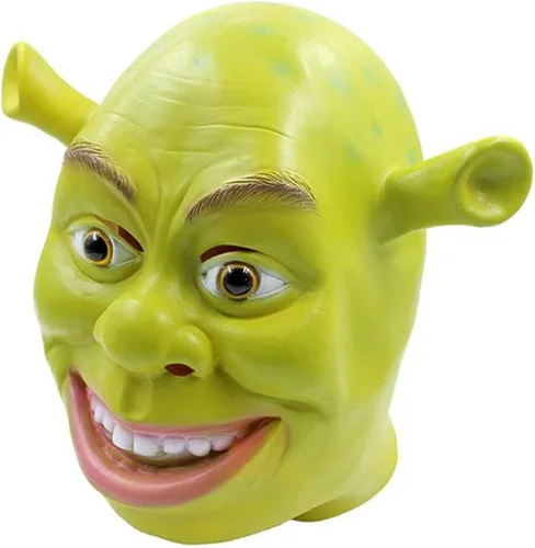 Vista 5 de Shrek - Máscara de látex de cabeza completa, máscara de Halloween para cosplay