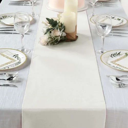 Vista 33 de Efavormart - Camino de mesa de poliéster de alta calidad azul claro para bodas, fiestas de cumpleaños, banquetes, decoración, ajuste rectangular