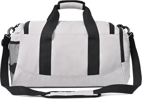 Vista 2 de MKPCW Bolsa deportiva para gimnasio con bolsillo húmedo y compartimento para zapatos bolsa de viaje para hombres y mujeres gris negro