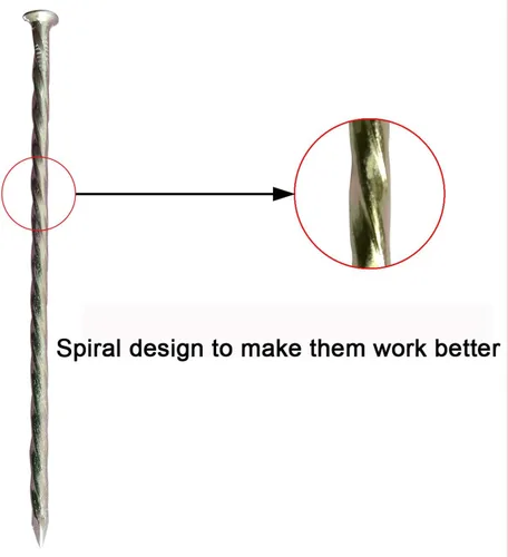 Vista 3 de Estacas de césped de metal, 70 estacas de paisaje de 6 pulgadas, picos de paisaje galvanizados en espiral, clavos de jardín para césped artificial
