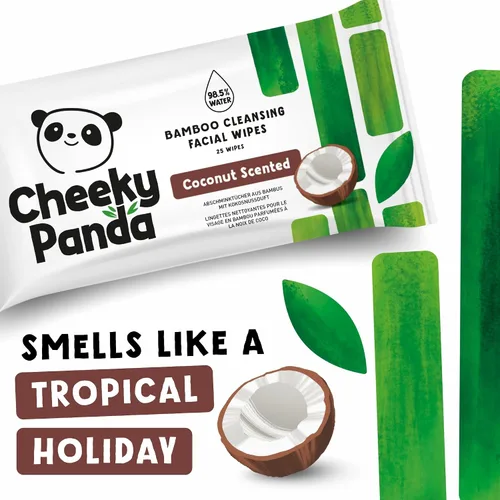 Vista 4 de The Cheeky Panda Paquete a granel de toallitas húmedas de limpieza facial 24 paquetes de 25 toallitas desmaquillantes desechables perfumadas