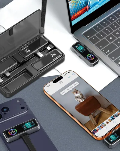 Vista 6 de Funda de viaje portátil para iPhone SSD, funda protectora de almacenamiento, compatible con TWOPAN Mag-Safe iPhone, disco duro externo SSD de 1 TB